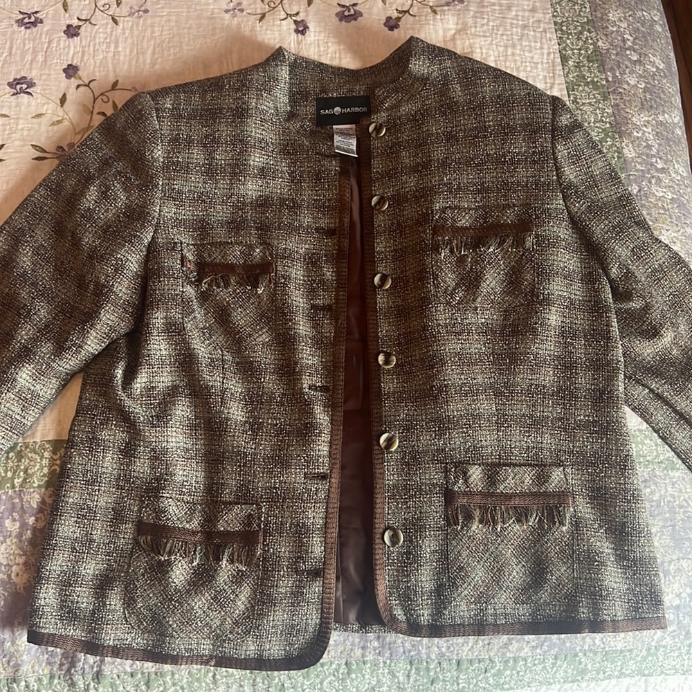 Matching skirt and jacket suit